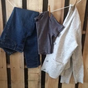 Jeans, croptop, and cardigan!